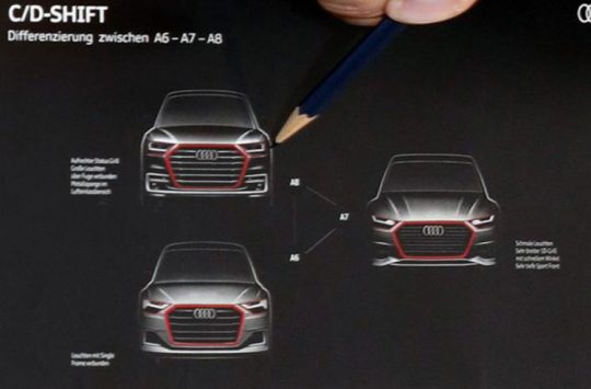 Designs of Audi A6, A7 and A8 front fascia leaked