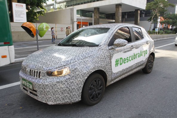 The carmaker has been teasing the camouflaged hatchback which bears the hashtag #DescubraArgo, which means, "Discover Argo".