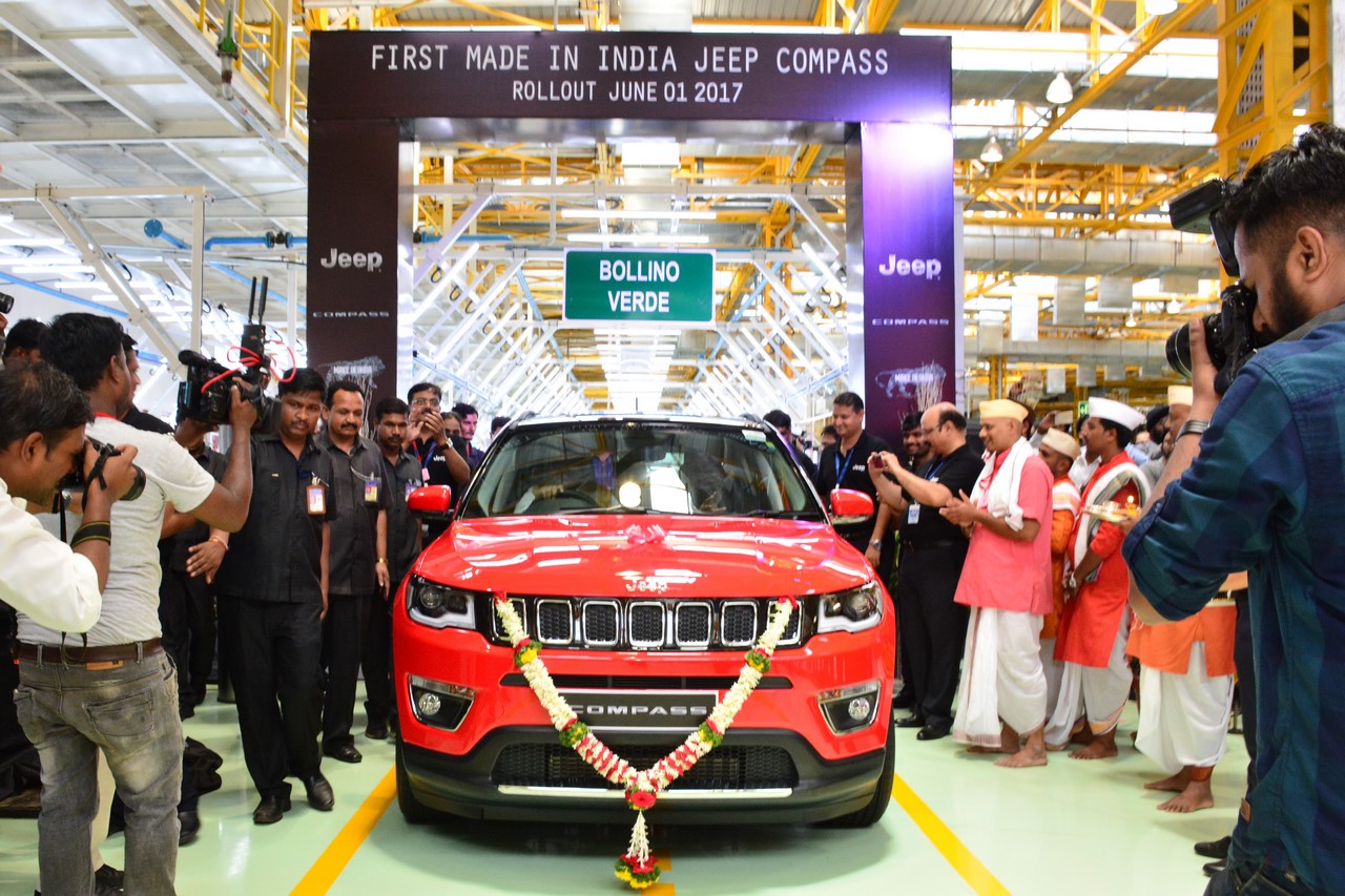 Jeep’s made-in-India Compass rolls out of production line