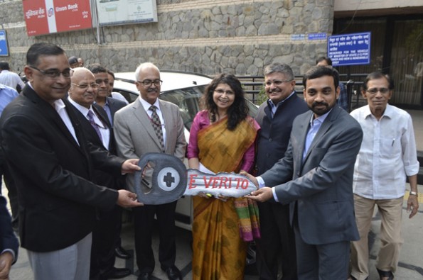 Mahindra delivers first e-Verito.