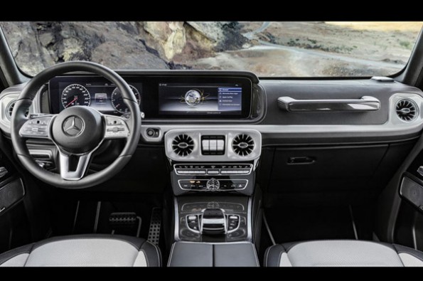 Mercedes G-class interior shown.