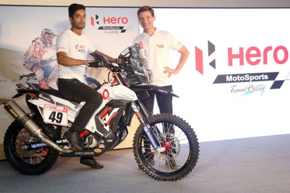 Hero showcases its RR 450 bike.