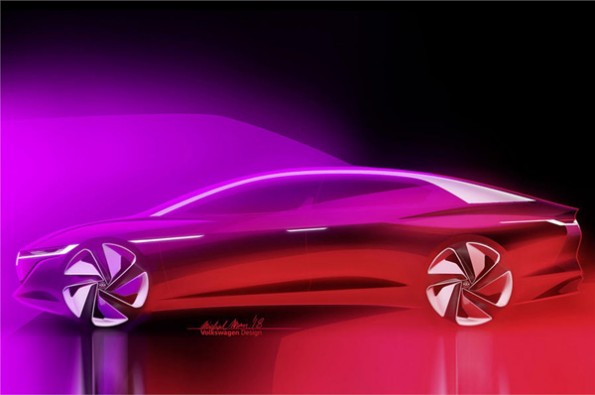 Volkswagen previews future e-sedan.