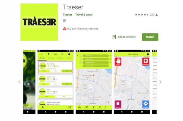 The Traeser app allows you to plan and track group rides conveniently and is free to use.