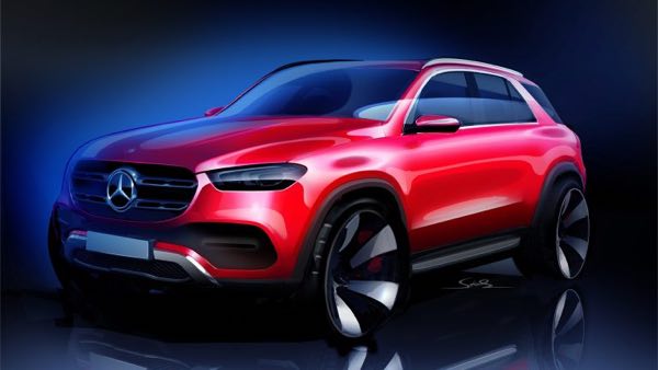 Next generation Mercedes GLE teased with a sketch