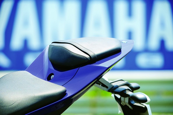 Stepped seat makes the R15v2.0 look like a larger-capacity bike.