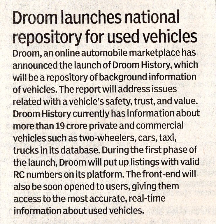 Financial Express | Droom in news